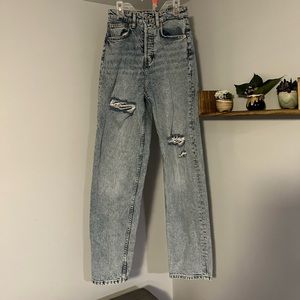 H&M blue high waisted mom jeans